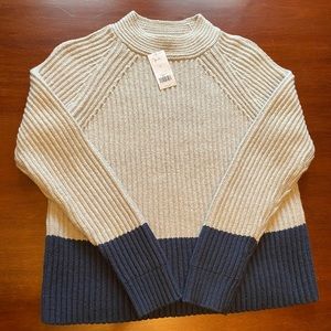 NWT: Banana Republic women’s grey color block sweater — $35